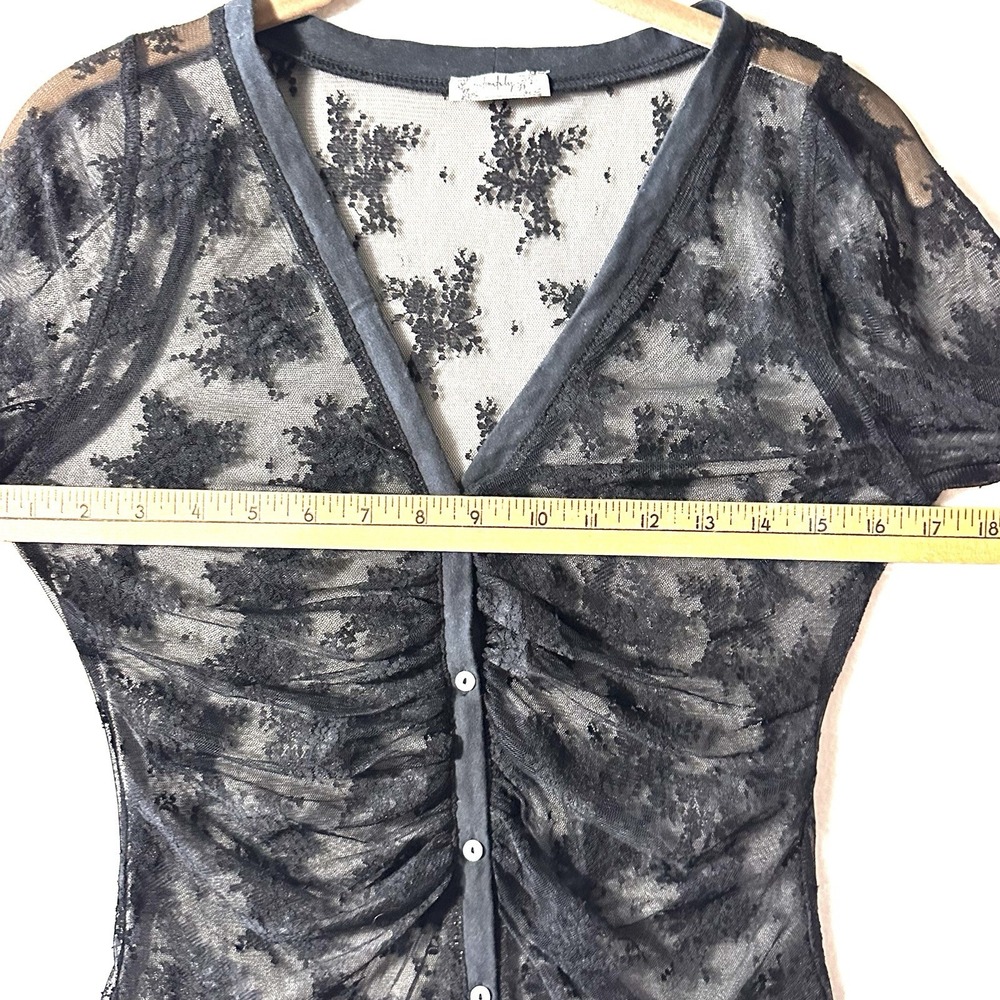 Free People Lady Lux Light Year L Large Bodysuit Black Lace Thong - Picture 10 of 12